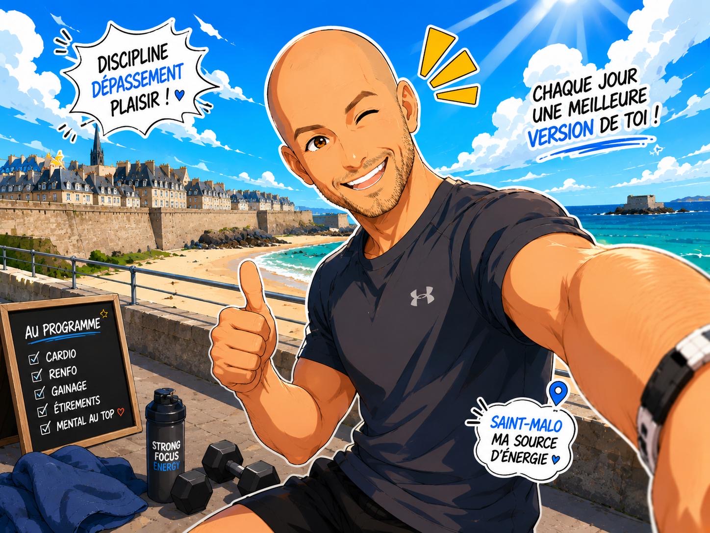 Xavier Marcot en version anime à Saint-Malo